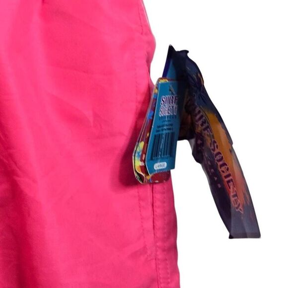 Surf Society Swim Trunks Men’s Large Pink Neon Board Short Vintage 90s Style - Picture 5 of 6